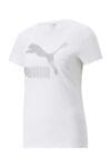Puma Kadın Spor T Shirt Classics Metallic Logo Tee Puma Beyaz 53469902